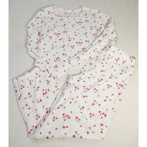 Gap Kids Waffle Pajama Set Girls Size 10 Pink Ditsy Floral 2 Pc Fire Resistant